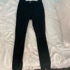 black ripped jeans